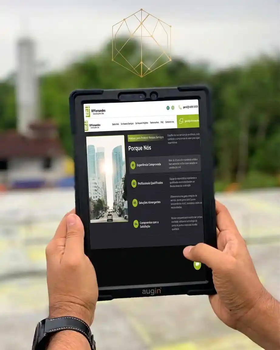 A Wolf Smart Industries projetou e consolidou a nova infraestrutura digital da RPFernandes, fundindo o rigor da engenharia civil com uma arquitetura de software de alta performance.